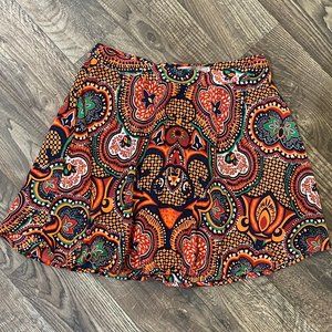 Forever 21 Medallion Print Woven Skater Skirt